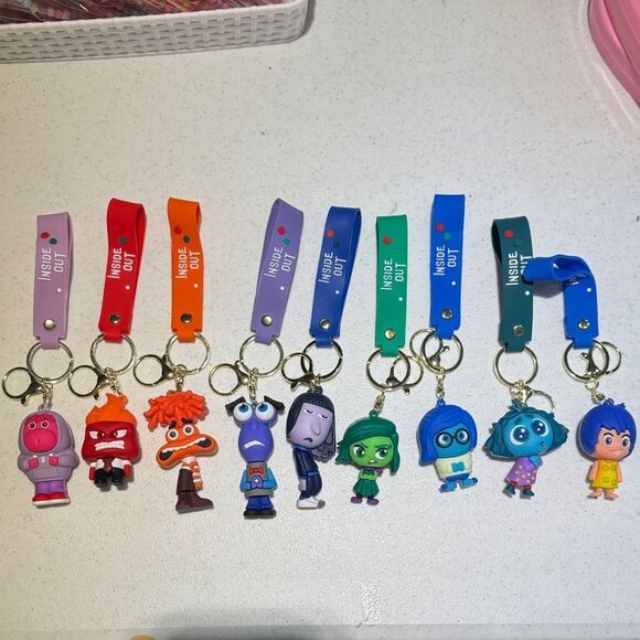 New Bundle 9 Piece Inside Out 2 Key Charm Set - Picture 1 of 5